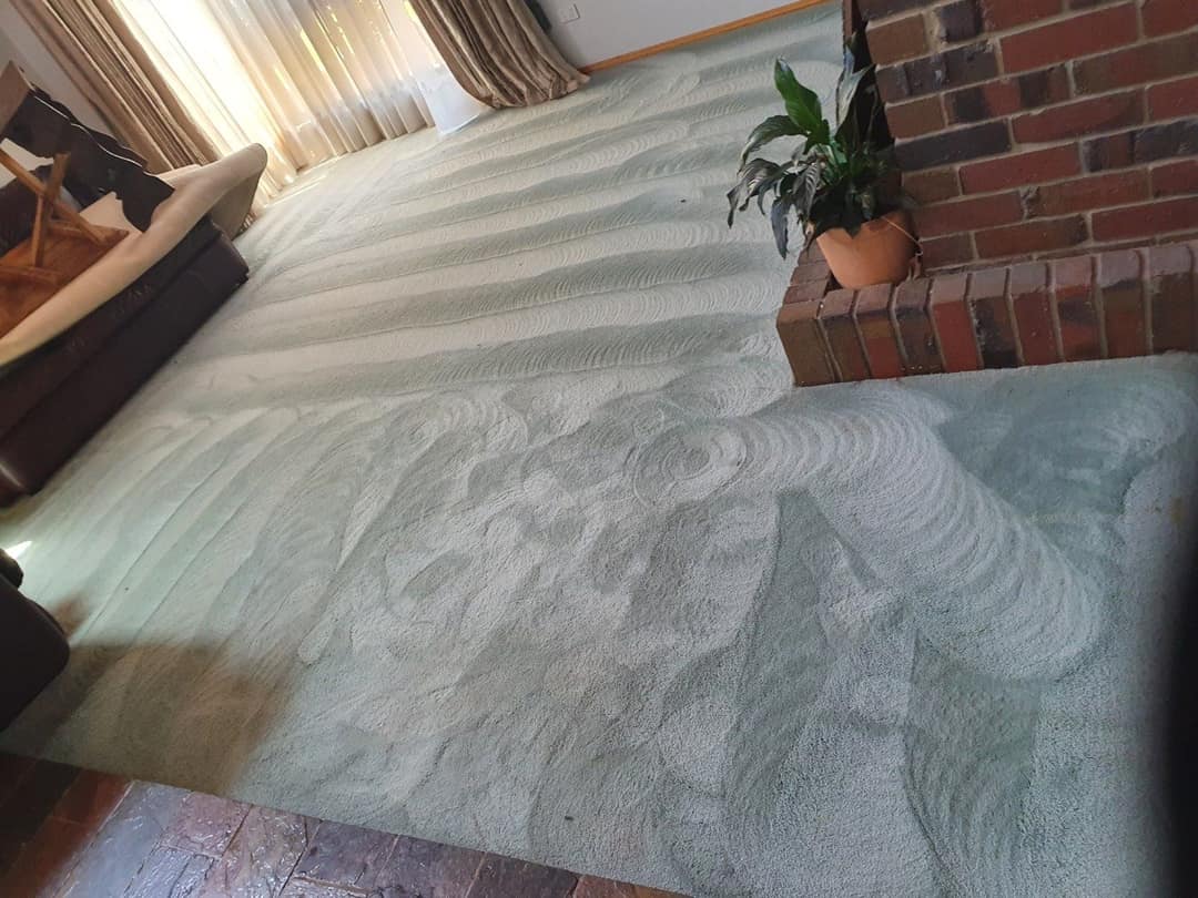 Freshly cleaned patterned rug in a Swan Hill home