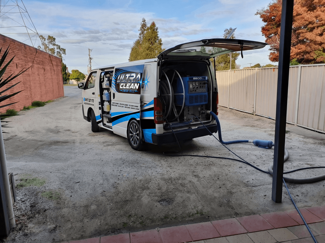 Ultraclean van with rear doors open showing the truck-mount unit
